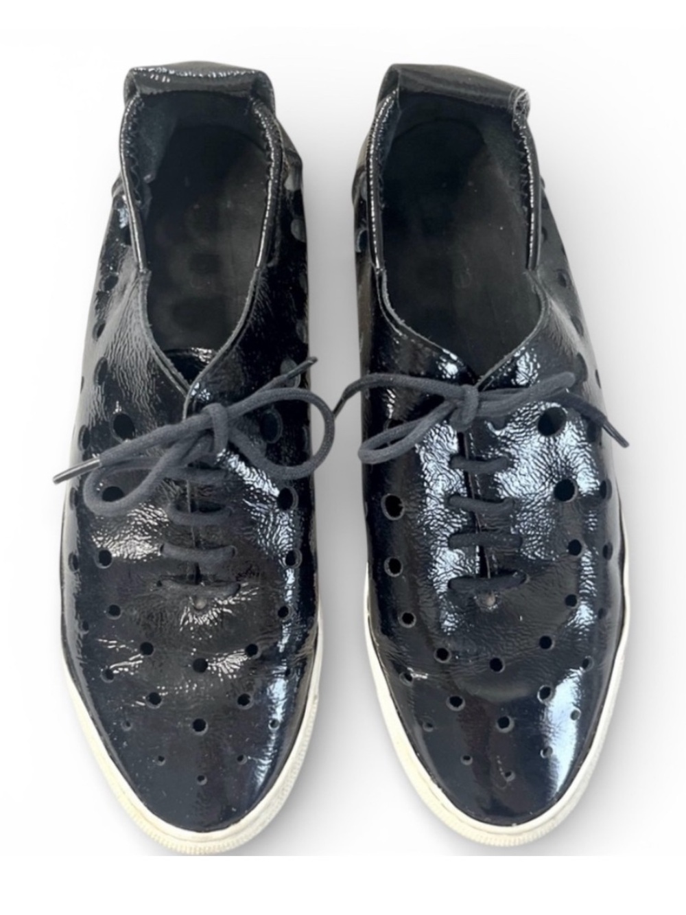 Arche LN Tbask Perforated Black Patent Leather Platform Oxford Sneakers 8
